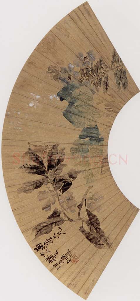 约19世纪70年代中期 任伯年《草虫凤仙》书画作品