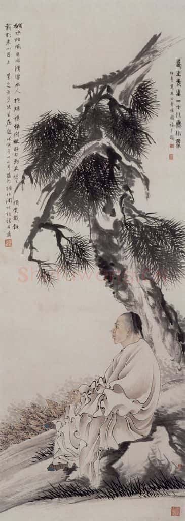1877年 任伯年《高邕之肖像》书画作品