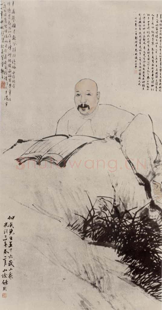 1877年 任伯年《仲英五十六岁小像》书画作品
