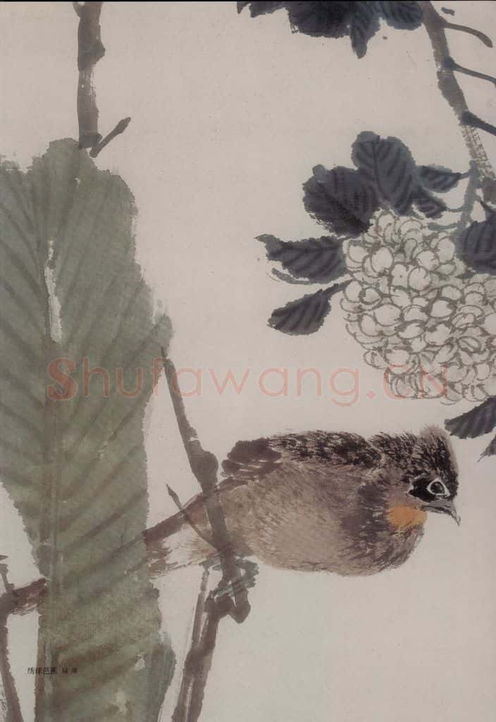 1882年 任伯年《绣球芭蕉》书画作品