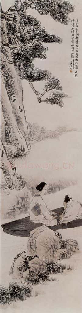 1882年 任伯年《人物故事屏》书画作品