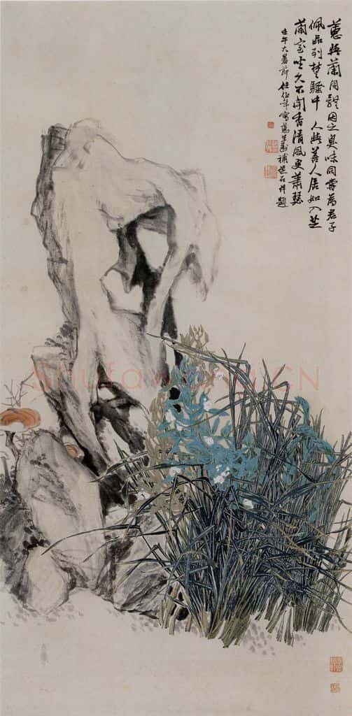 1882年 任伯年《蕙兰图》书画作品