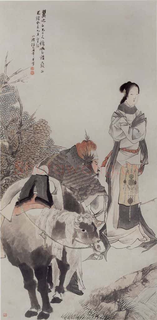 1883年 任伯年《出游图》书画作品
