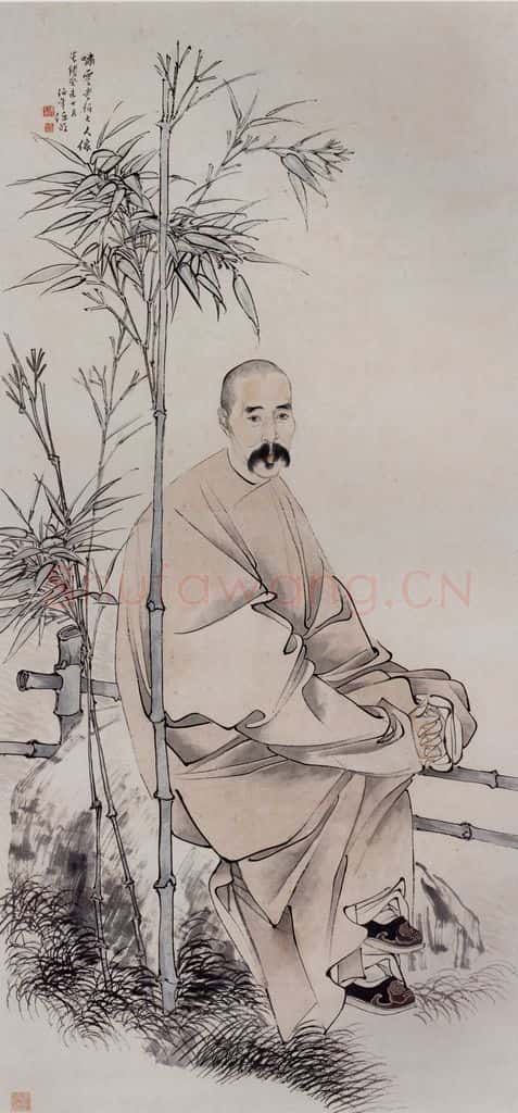 1883年 任伯年《赵啸云像》书画作品