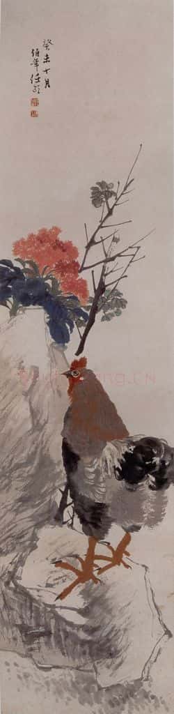 1883年 任伯年《花鸟四条屏》书画作品
