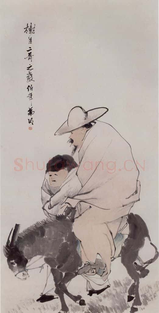 清 任伯年《骑行图》书画作品