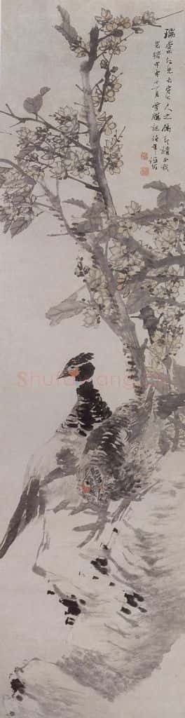 1884年 任伯年《花鸟四条屏》书画作品