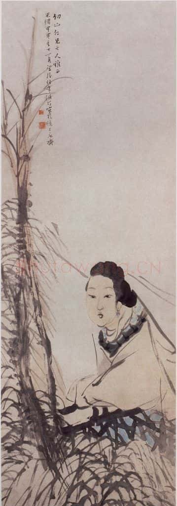 1884年 任伯年《仕女图》书画作品