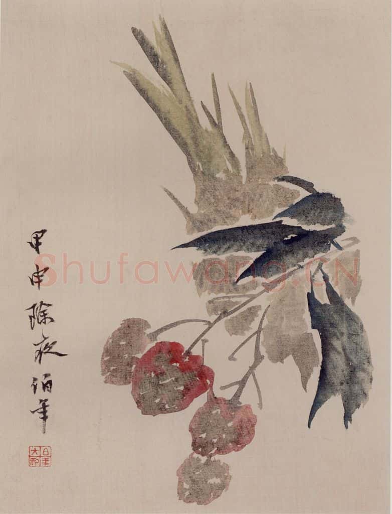 1884年 任伯年《花果图册八开》书画作品