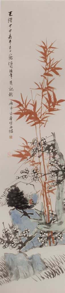 1884年 任伯年《花鸟四条屏》书画作品