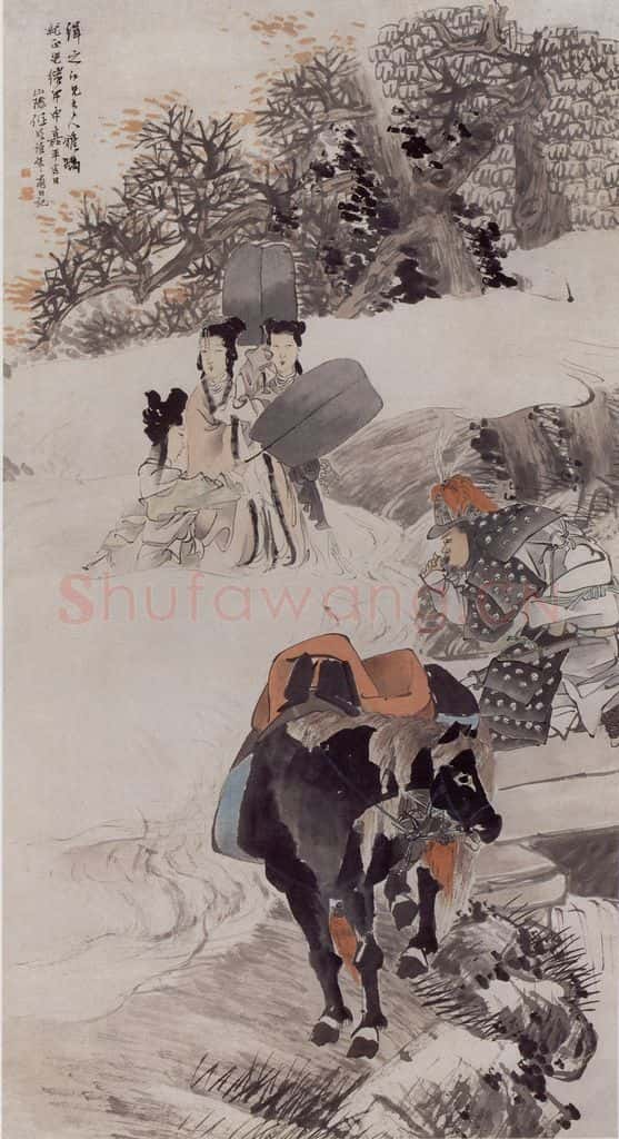1884年 任伯年《出游图》书画作品