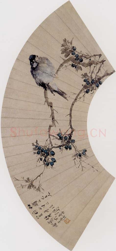 1881年 任伯年《花鸟图》书画作品