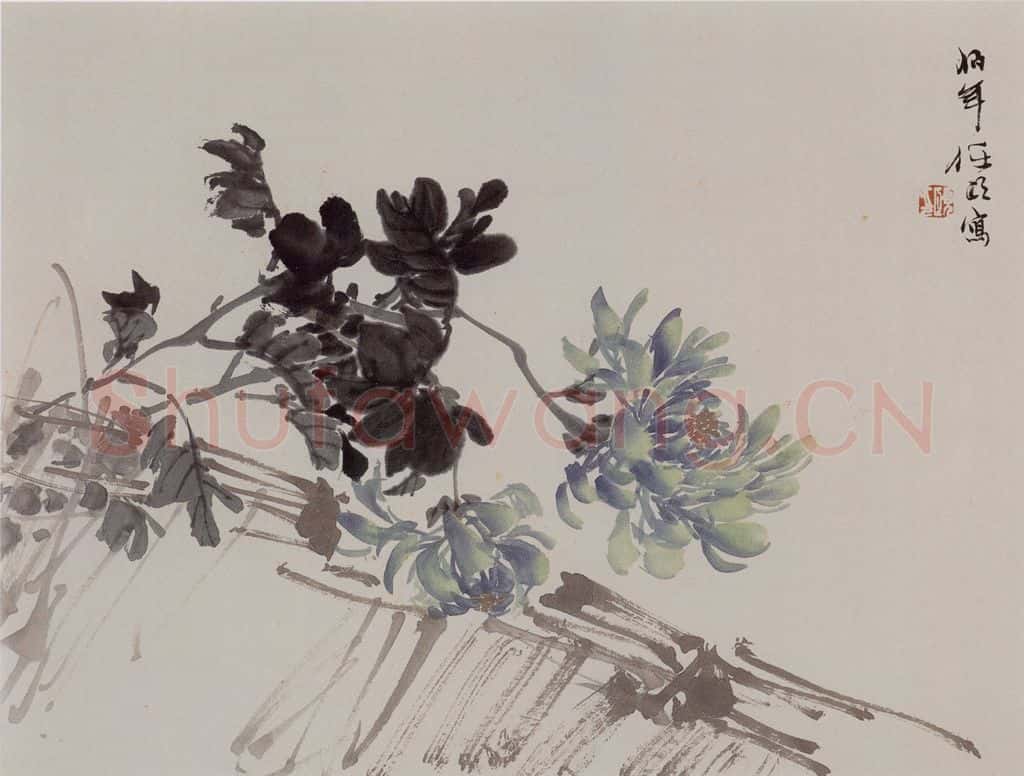 清 任伯年《花鸟册二帧》书画作品