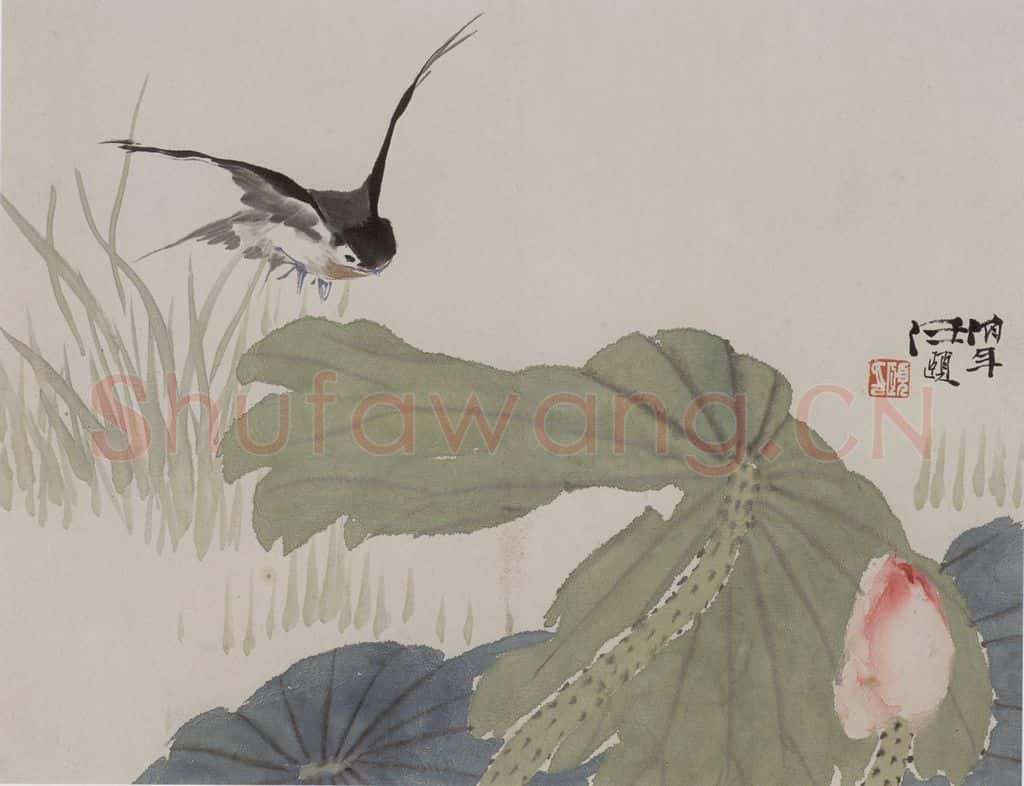 清 任伯年《花鸟册二帧》书画作品