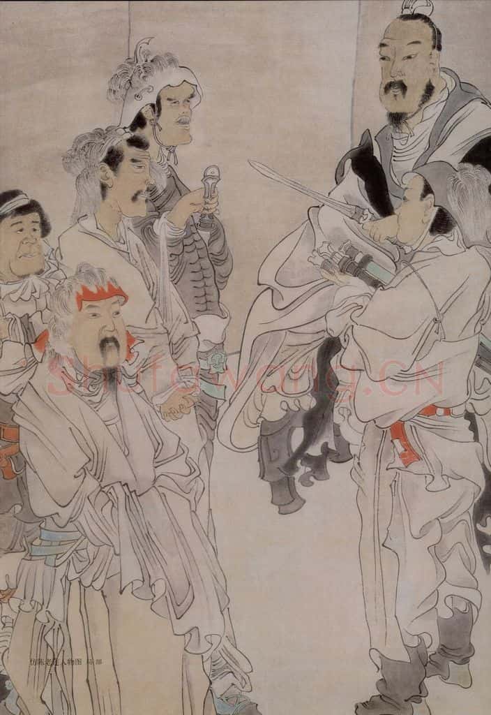 1881年 任伯年《仿陈老莲人物图》书画作品