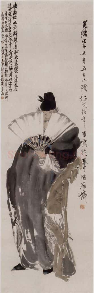1882年 任伯年《钟馗图》书画作品