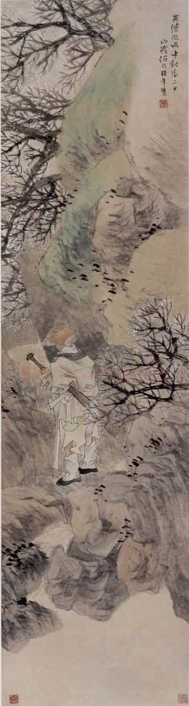 清 任伯年《桃源问津图》书画作品