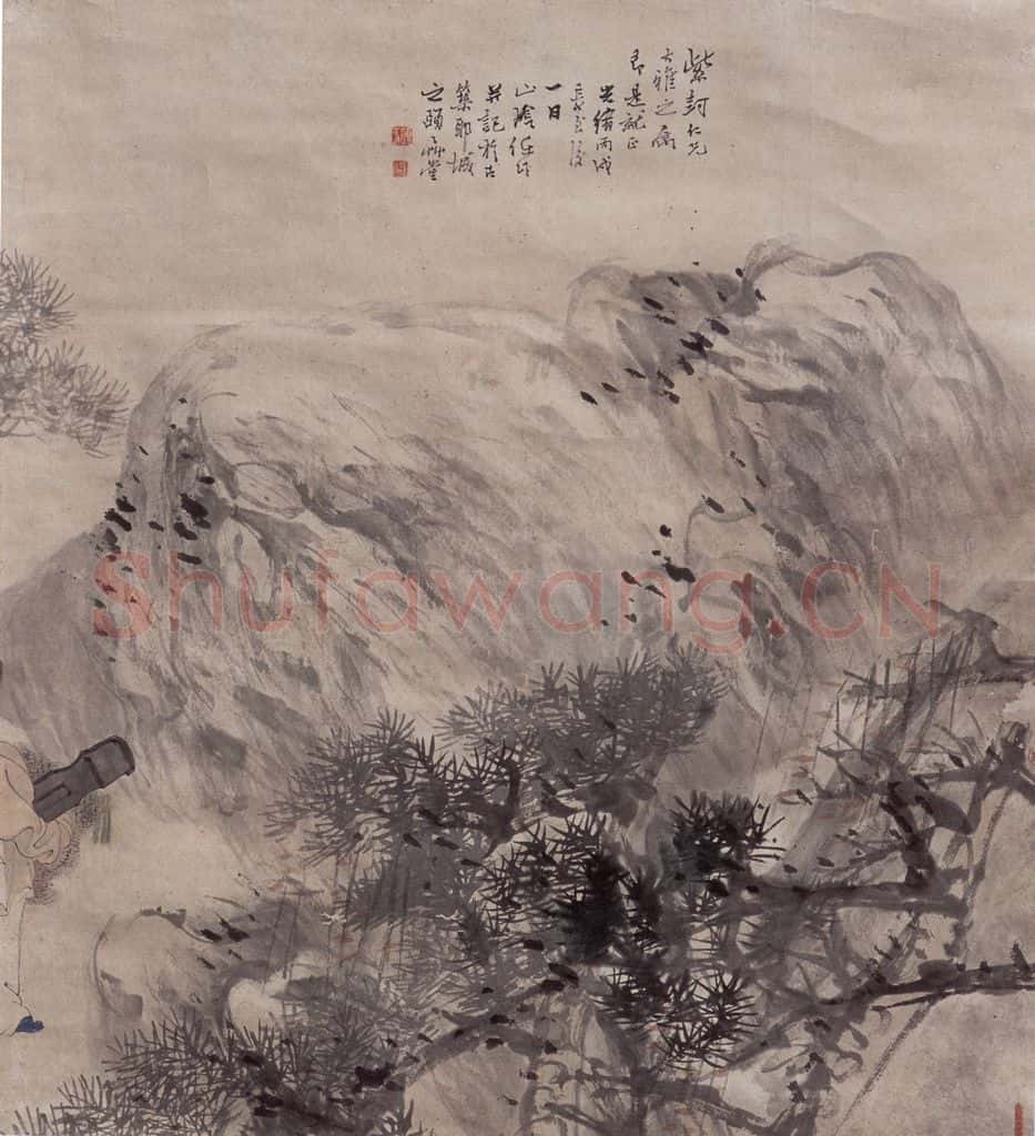 清 任伯年《东山丝竹图》书画作品