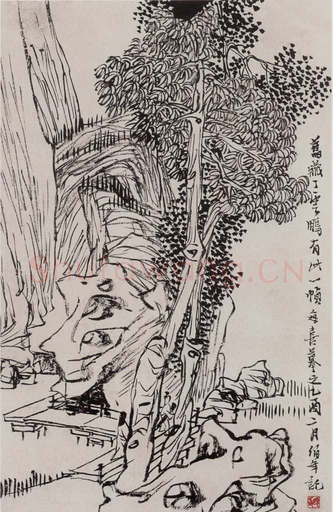 清 任伯年《水墨人物上水十二开》书画作品