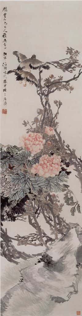 清 任伯年《玉堂富贵图》书画作品