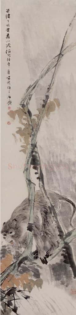 清 任伯年《封侯图》书画作品