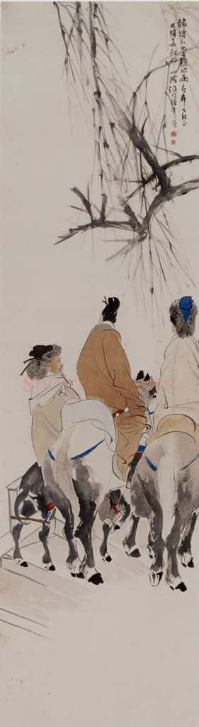 清 任伯年《人物四条屏》书画作品