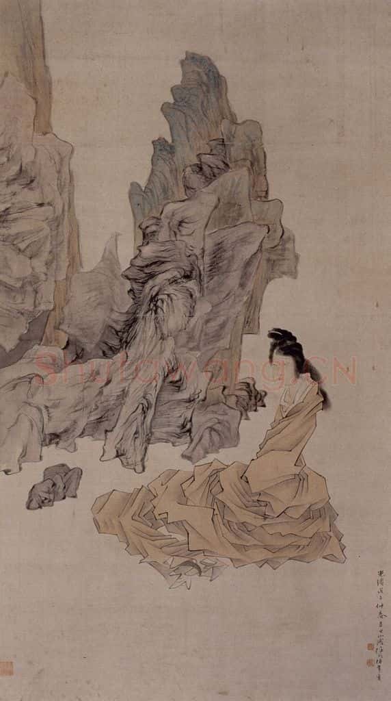 清 任伯年《朱笔钟馗像》书画作品