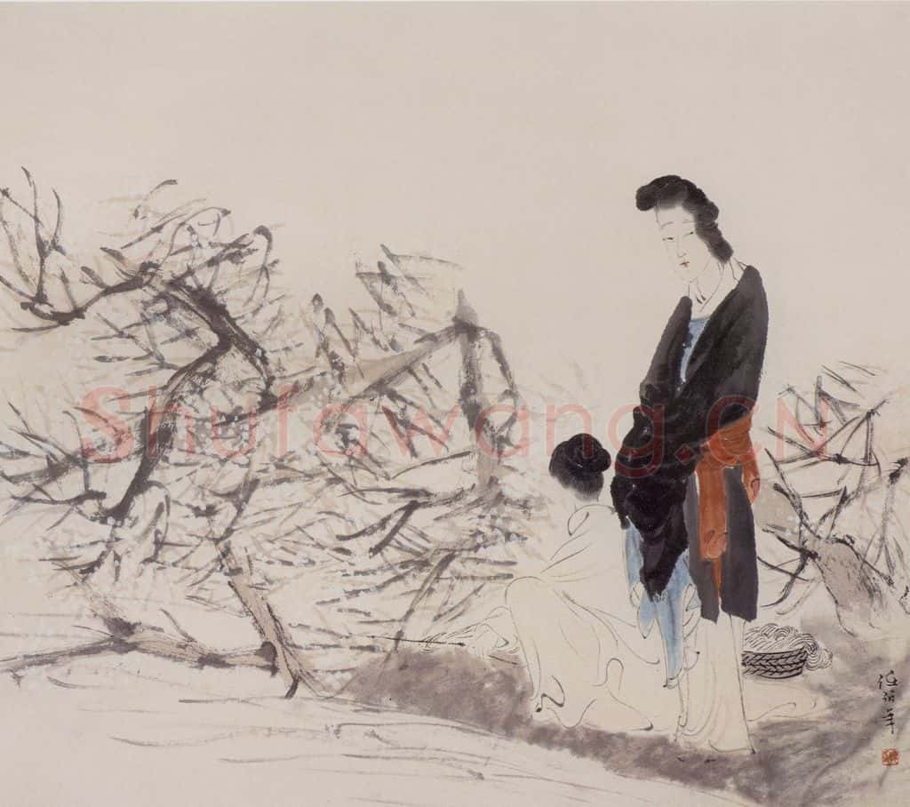 清 任伯年《仕女图册十二开》书画作品
