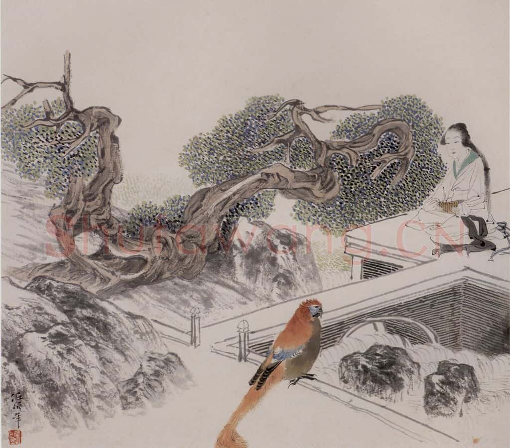 清 任伯年《仕女图册十二开》书画作品