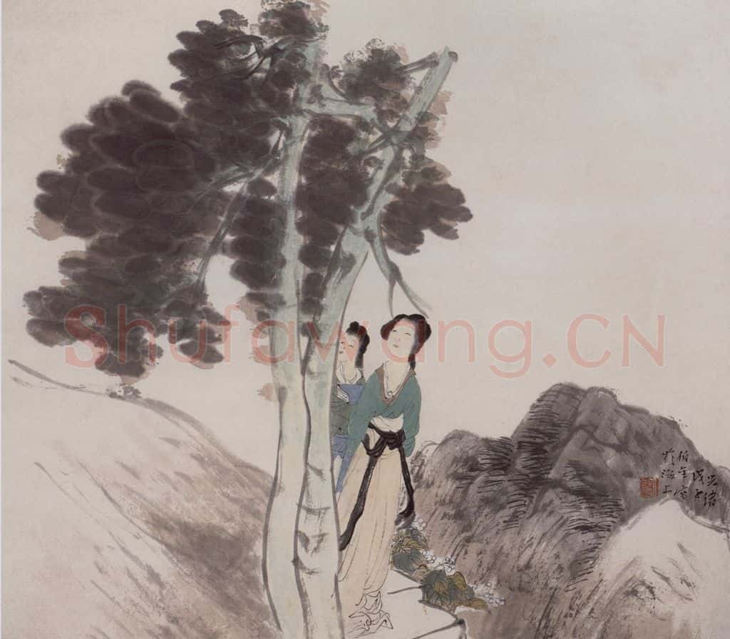 清 任伯年《仕女图册十二开》书画作品