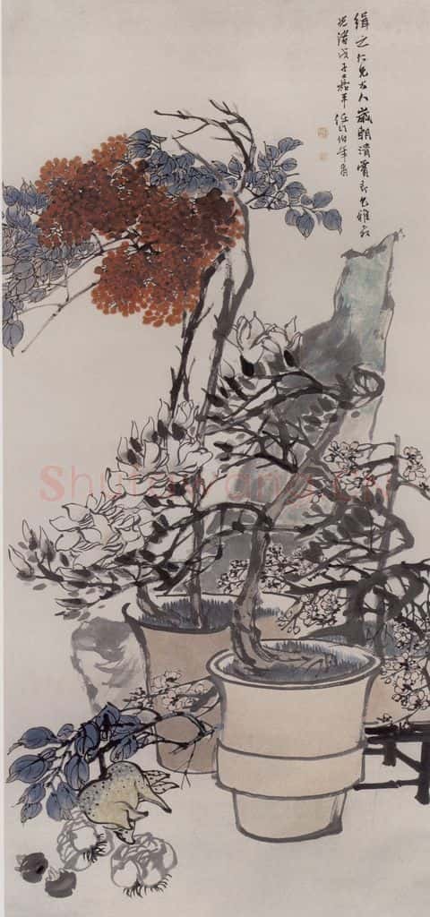 清 任伯年《岁朝清供图》书画作品