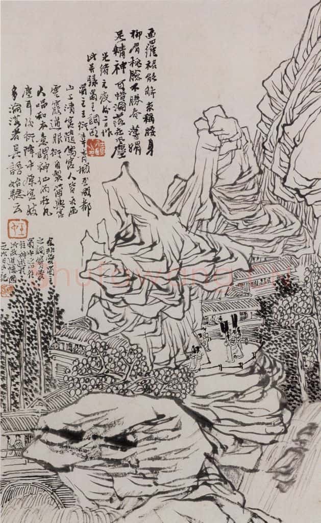 清 任伯年《水墨人物上水十二开》书画作品