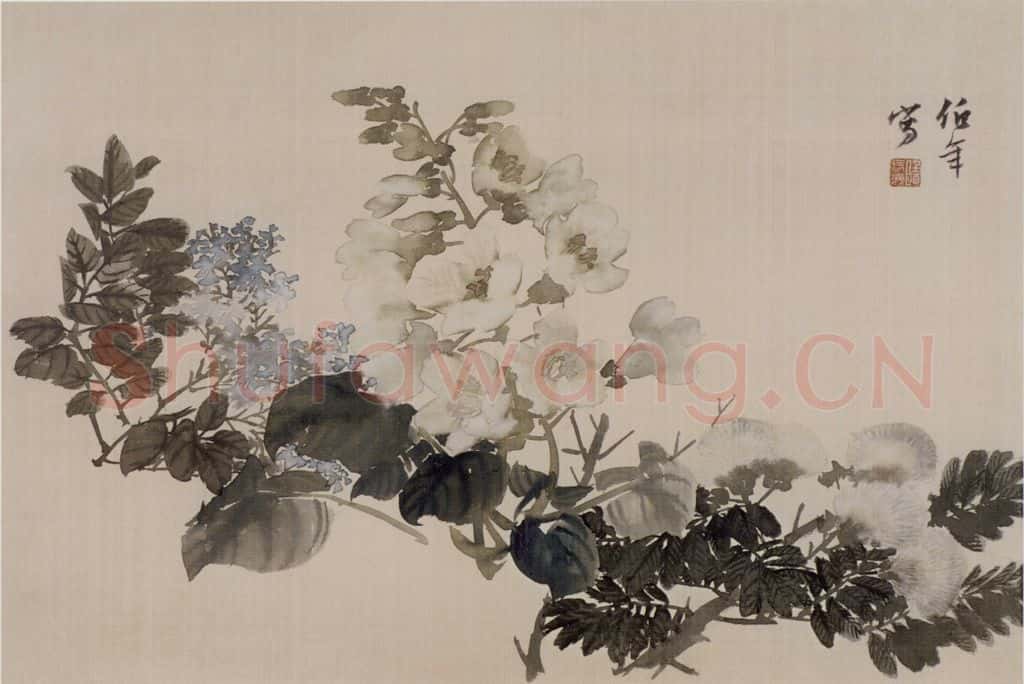 清 任伯年《花卉册》书画作品
