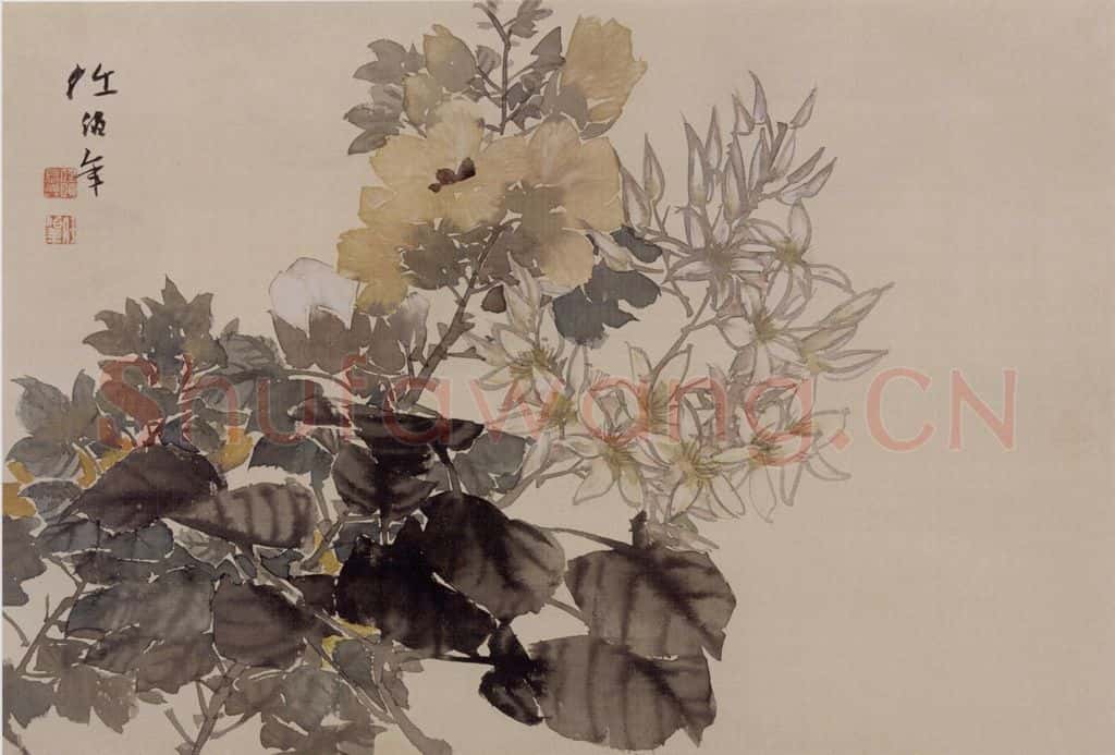 清 任伯年《花卉册》书画作品
