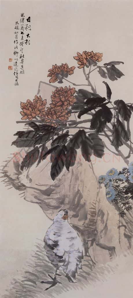 清 任伯年《日利大利》书画作品