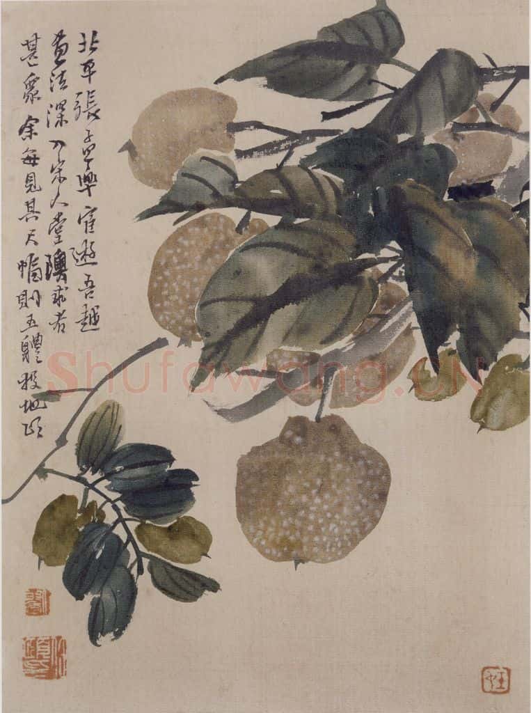 清 任伯年《花果册八开》书画作品