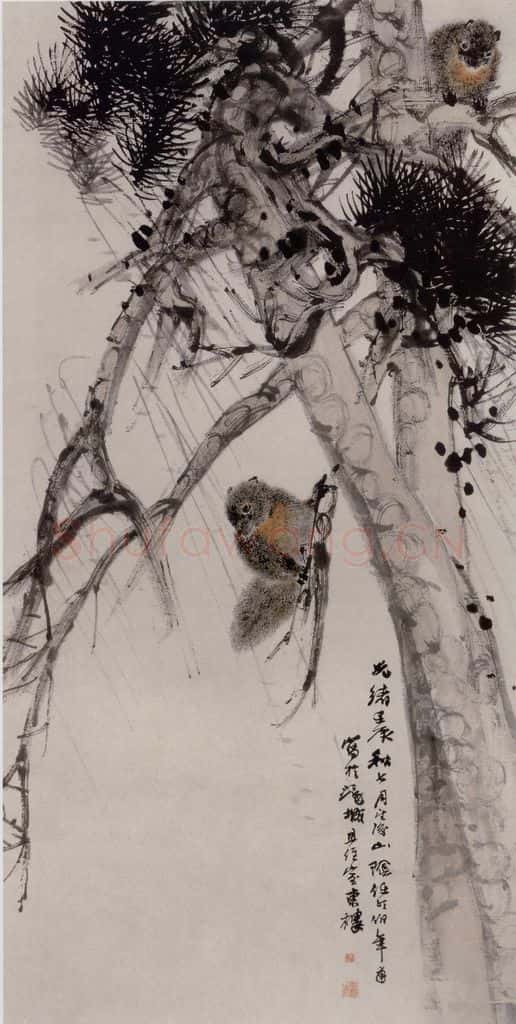 1892年 任伯年《松鼠图》书画作品