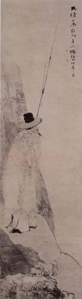 1892年 任伯年《五月披裘图》书画作品