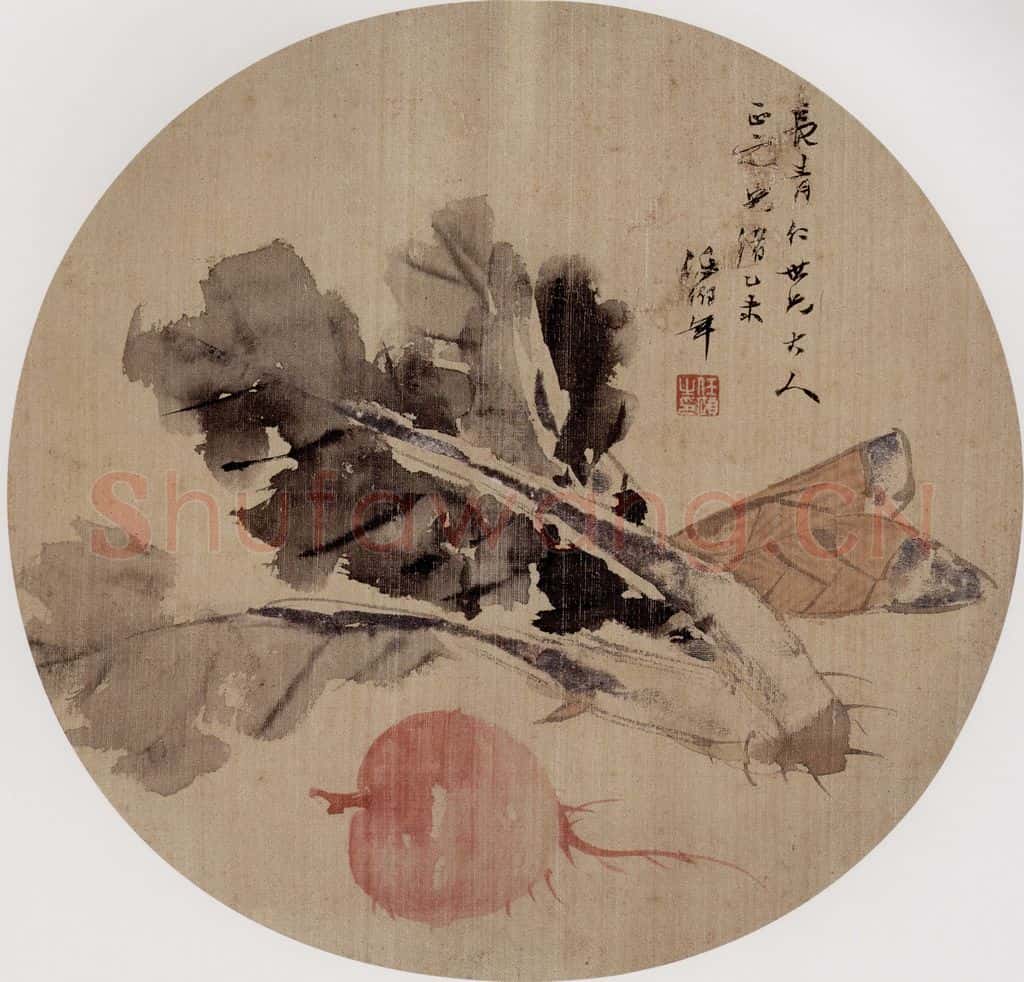 1895年 任伯年《时蔬图》书画作品