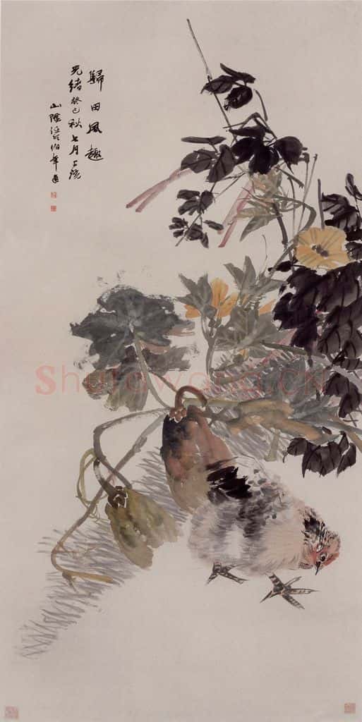 1893年 任伯年《归田风趣图》书画作品