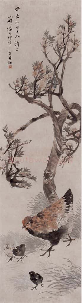 1890年 任伯年《花鸟四条屏》书画作品