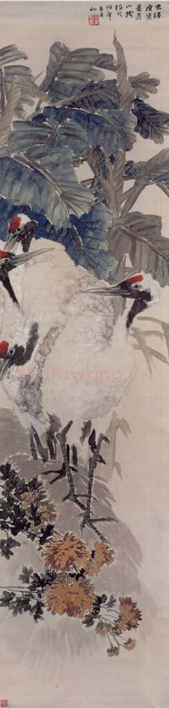 1890年 任伯年《花鸟四条屏》书画作品