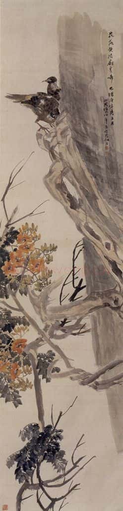 1890年 任伯年《花鸟七条屏》书画作品