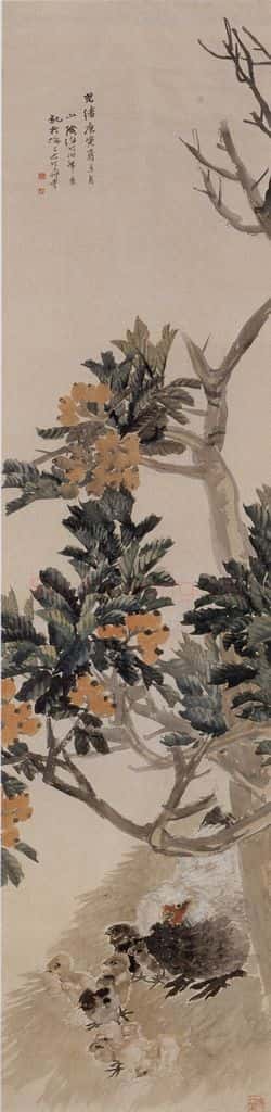 1890年 任伯年《花鸟七条屏》书画作品