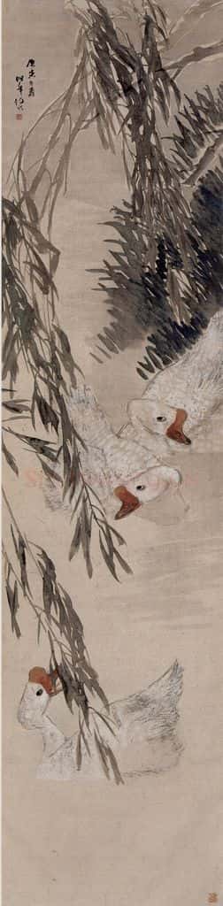 1890年 任伯年《花鸟七条屏》书画作品