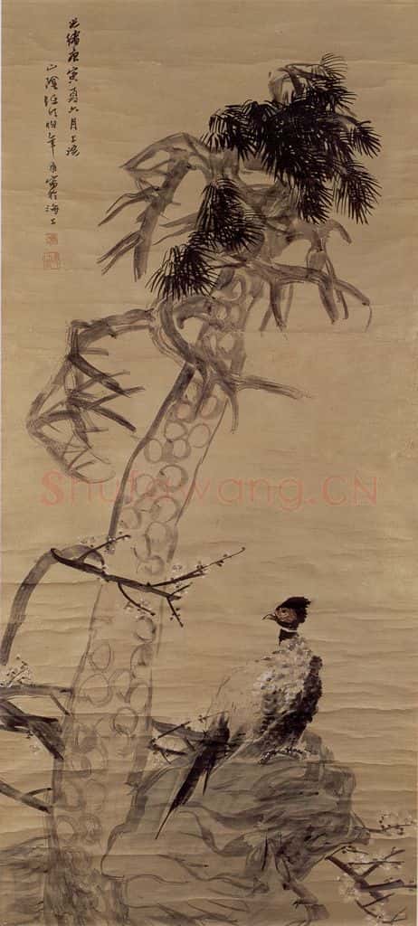 1890年 任伯年《花鸟四条屏》书画作品