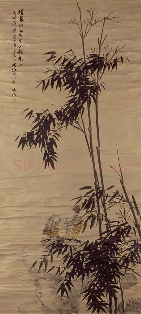 1890年 任伯年《花鸟四条屏》书画作品
