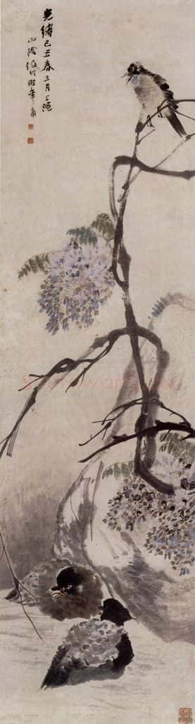 1889年 任伯年《春江水暖》书画作品