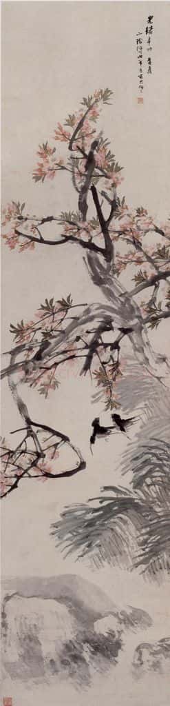 1891年 任伯年《花鸟四条屏》书画作品