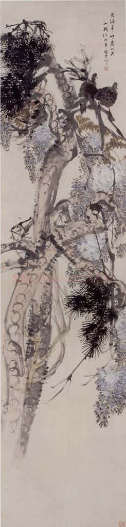 1891年 任伯年《花鸟四条屏》书画作品